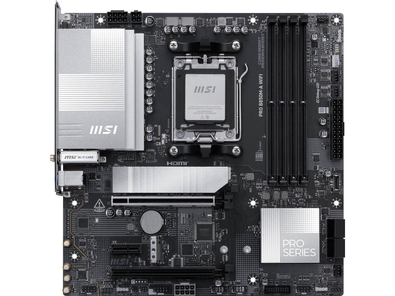 MSI PRO B850M-A WIFI AM5, Wi-F – обзор и цена Am5 Micro Atx Pcie 5.0 Motherboard